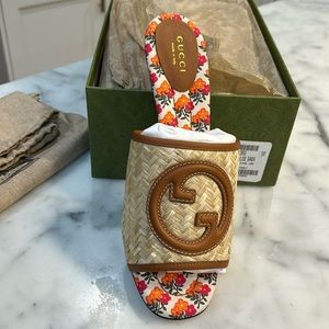 Gucci rattan Mabel slide size 40. Never worn